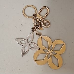 Louis Vuitton Keychain Malletage Blossom M00002 MetalGold Silver Bag Purse Charm